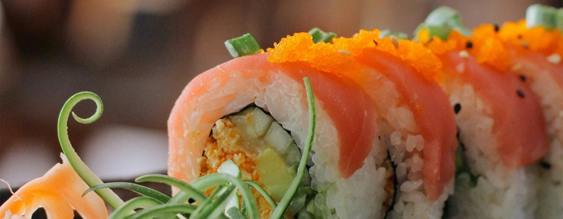 a plate of sushi